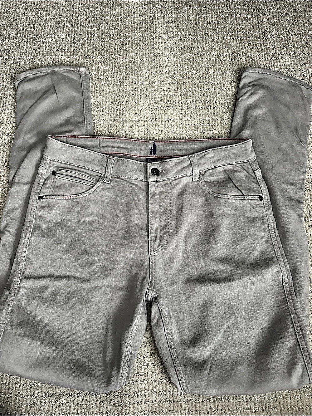 Johnnie-O Men's Straight Jeans Gray Waist 33x34